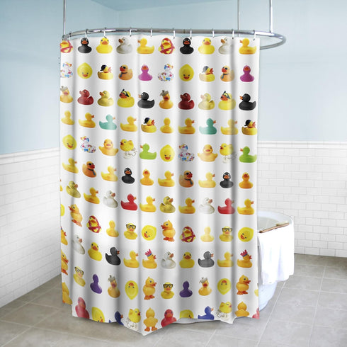Splash Home Duckies PEVA 4G Shower Liner, Lightweight Shower Curtain Liner with 12 Rustproof Metal Grommet Holes 70” W x 72” H, Waterproof Shower ...