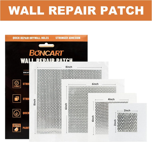 Drywall Repair Kit,Drywall Patch Repair Kit,2/4/6/8inch Self Adhesive Repair Patch,Quick Repair Drywall Large Holes...