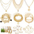 KISS WIFE Jewelry Set for Women, Necklaces Bracelets Rings and Earrings Sets, Gold Silver Vacation Jewelry Fashion Costume Jewelry Packs, Gifts fo...