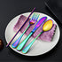 | Travel Utensils Set | Reusable Camping Cutlery Set | Stainless Steel Flatware Set | Portable Silverware Set with Case | Includes Knife/Fork/Spoo...