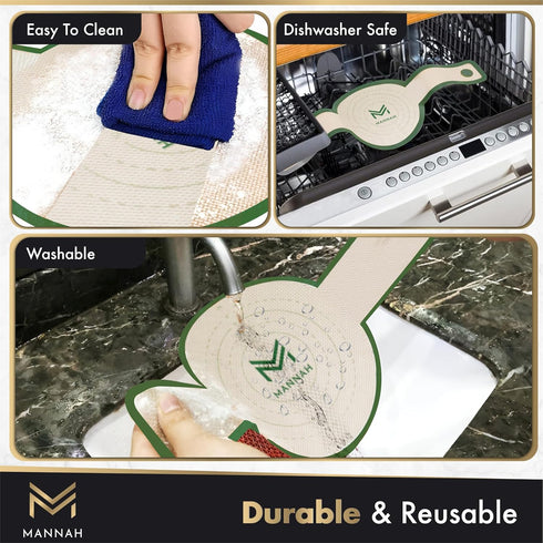 Mannah Silicone Bread Sling for Dutch Oven, 2 Pcs Non-Stick & Easy to Clean Bread Baking Mat Set, Reusable Bread Sling with Long Handle to Transfe...