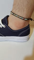 Infinityee888 Amazonite Bead Anklet 10 Inches Ankle Bracelet Woven with Leather Cord Handmade Hippie Bohemian Unisex Style Gift Idea for Men and W...