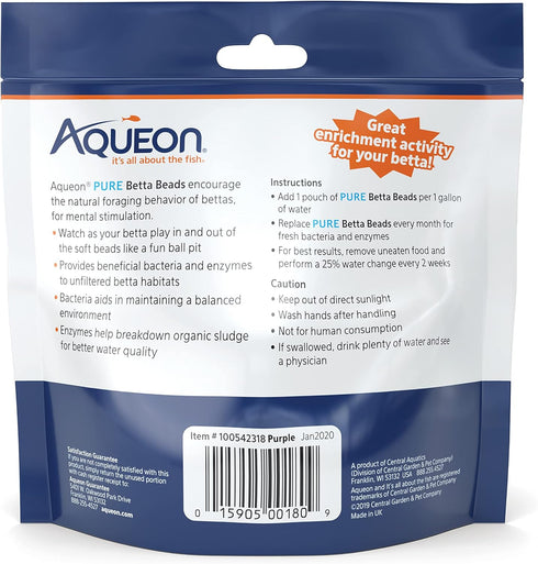 Aqueon Pure Betta Beads, Purple...