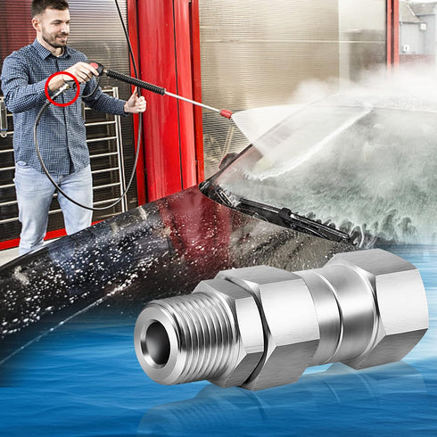3/8 NPT Pressure Washer Swivel Fitting, Anti Twist 3/8 Male to Female Stainless Steel Connector Joint, 360 Degree Kink Free Swivel Fitting For Pre...