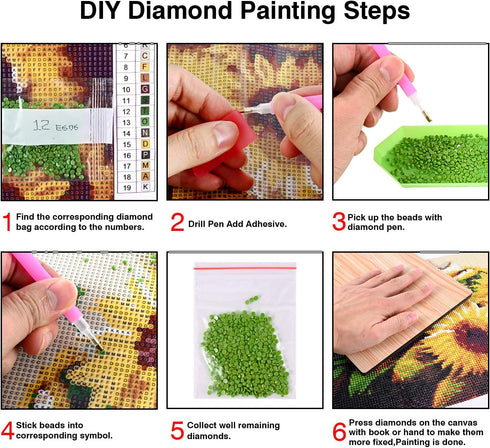 KTHOFCY 5D DIY Diamond Painting Kits for Adults Kids Farmhouse Full Drill Embroidery Cross Stitch Crystal Rhinestone Paintings Pictures Arts Wall ...