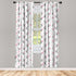 Lunarable Panda Window Curtains, Cartoon Style Bear Drawings Pinkish Foliage Leaves Chinese, Lightweight Decor 2-Panel Set with Rod Pocket, Pair o...