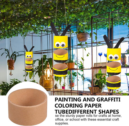 20Pcs Round Cardboard Tubes DIY Craft Paper Core Rolls Children Painting Drawing Tube for Kids Artcraft Project Brown...