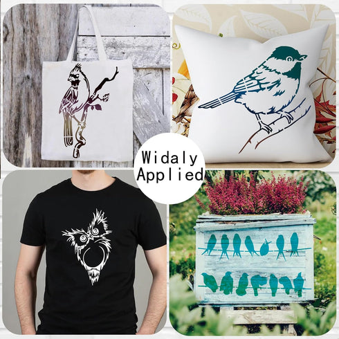 Birds Stencils for Painting on Wood Crafts Reusable Hummingbird on Tree Branch Stencil Art Owl Paint Stencil on Wall Canvas Pattern Paint Stencils...