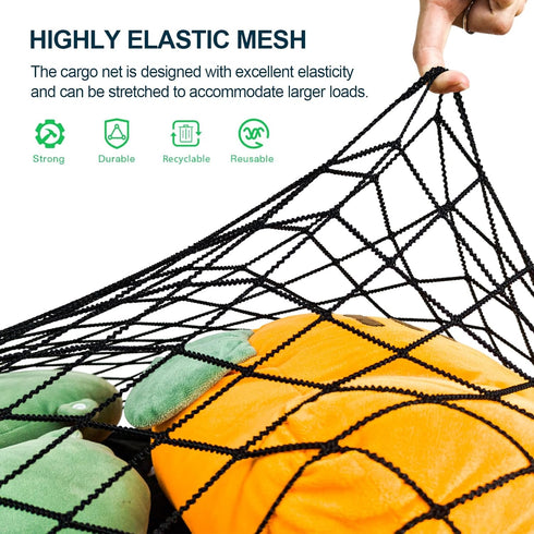 Wagon Cargo Net for Utility Folding Wagon, Elastic Storage Bag Cover Nets with ABS Hook for Outdoor Garden Wagon, Beach Cart, Garden Cart, Trolley...