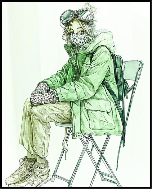 Posterizer 1 pcs-cute anime girl in winter with a mask and mittens -3-Kids Room Art Gift for Girls, Boys, Teens decor for Girls, Teens Bedroom- un...