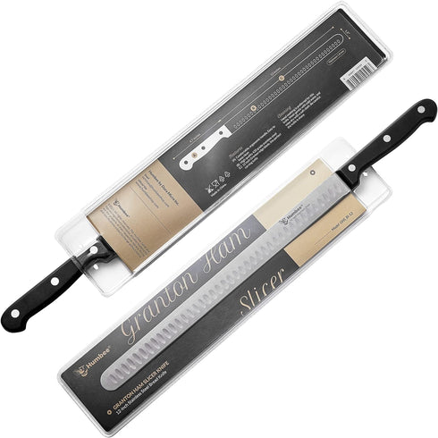 12 inch Carving Knife Razor Sharp Blade with Granton Edge for Cutting Smoked Brisket, BBQ Meat, Turkey,Black...