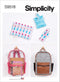 Simplicity Keychain Holder, Cosmetic Case, and Backpack Sewing Pattern Kit, Code S9518, One Size, Multicolor...