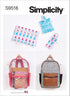 Simplicity Keychain Holder, Cosmetic Case, and Backpack Sewing Pattern Kit, Code S9518, One Size, Multicolor...