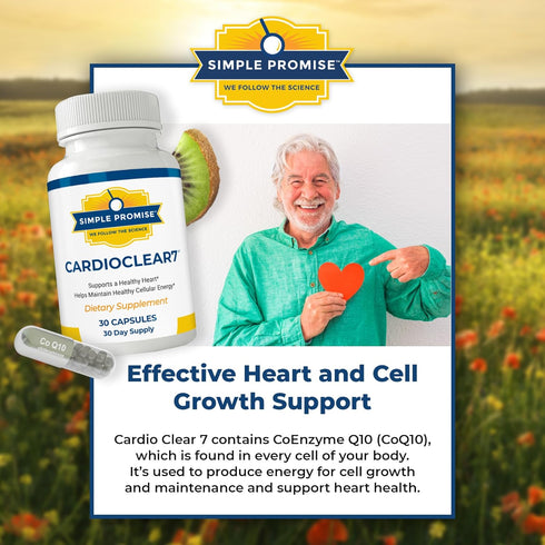 Cardio Clear 7 - Heart Health Supplements - Maintain Cellular Energy - Contains CoQ 10, 30 Day Supply...