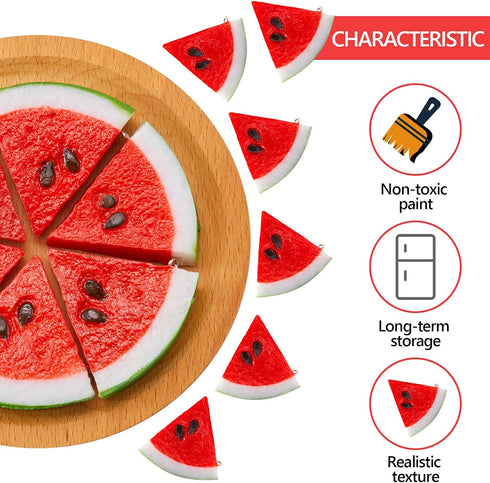 Yaomiao Fake Watermelon Simulation Watermelon Slices Artificial Fruit Slice Realistic Lifelike Fake Fruits Plastic Decor for Photography Props...