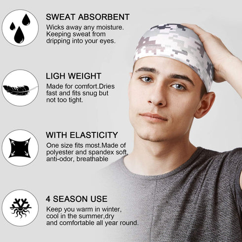 Geyoga 16 Pieces Cooling Skull Cap Sweat Wicking Helmet Liner Cycling Cap Running Hat Motorcycle Beanie Liner for Men Women Multicoloured...