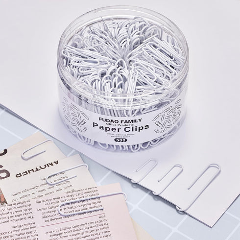 500pcs Paper Clips Assorted Sizes, Small, Medium and Large?1.1inch, 1.3inch and 2inch) Paper Clips, Vinyl Coated Paperclips for Office, School, Ho...