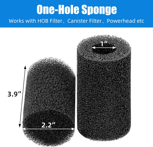 AQUANEAT 6-Pack Pre-Filter Sponge for Aquarium Shrimp Fry Fish Tank Filter 1” Intake, Replacement Foam Cover...