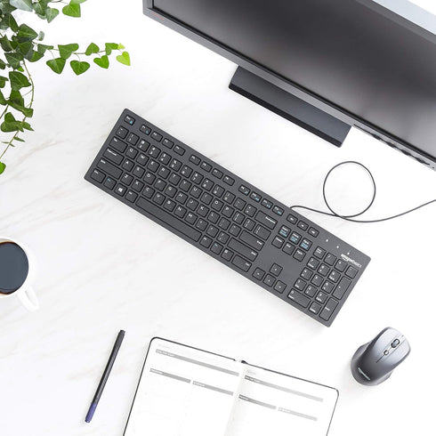 Amazon Basics Low-Profile Wired USB Keyboard with US Layout (QWERTY), Matte Black...