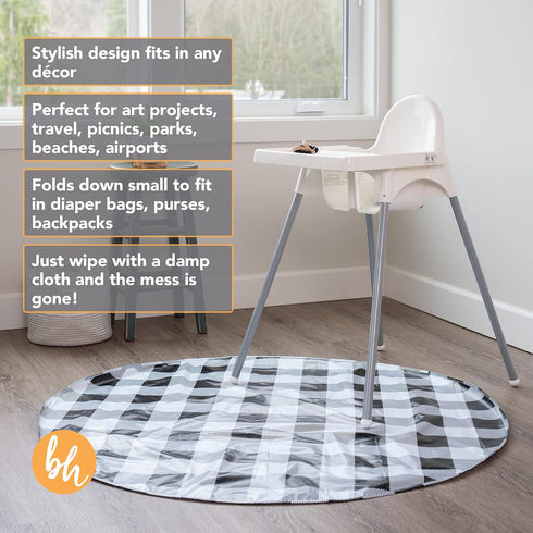 BooginHead SplatMat 52" Extra Large Waterproof Floor Mat for Under High Chair, Marble Swirl...