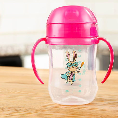 Dr. Brown's Milestones Soft Spout Sippy Cup with Handles, Pink Bunny Hero, BPA-Free, 9 oz/270 mL, 9m+...