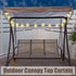 LED Lighted Porch Swing Canopy Replacement Waterproof Swing Top Cover LED Swing Canopy Replacement Canopy Sun Shade Awning Cover Outdoor Patio Swi...