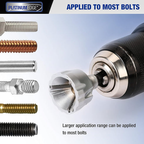 PLATINUMEDGE Deburring External Chamfer Tool, YG8 Carbide Blade, Deburring Drill Bit, Remove Burr Tools, Quick Release 1/4inch Hex Shank, Repairin...