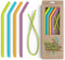 Wide Premium Reusable Silicone Drinking Straws + Patented Straw Squeegee - 9” Long With Curved Bend for 20 30 32 oz Tumblers Non Rubber, Flexible,...