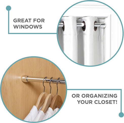Zenna Home NeverRust Adjustable Tension Shower Curtain Rod, Rustproof and Stall-Sized, 30 to 43 Inches, Chrome...