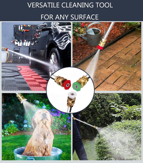 2024 Upgraded Jet Nozzle High Pressure Hose Nozzle for Garden Hose, Jetnozzle High Pressure Washer Tools With 3 Different Nozzles and Quick Connec...