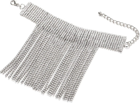Flyonce Stunning Tassel Anklet Bracelet for Women, Full Rhinestone Crysal Anklet 1 pcs...