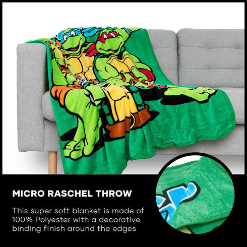Northwest Nickelodeon Fleece Throw Blanket Teenage Mutant Ninja Turtles, Cowabunga Dudes, 46" x 60"...