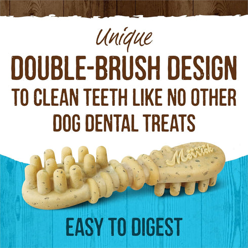 Merrick Fresh Kisses Natural Dental Chews, Toothbrush Shape Treat Infused With Real Mint, For Large Dogs - 7 ct. Bag...