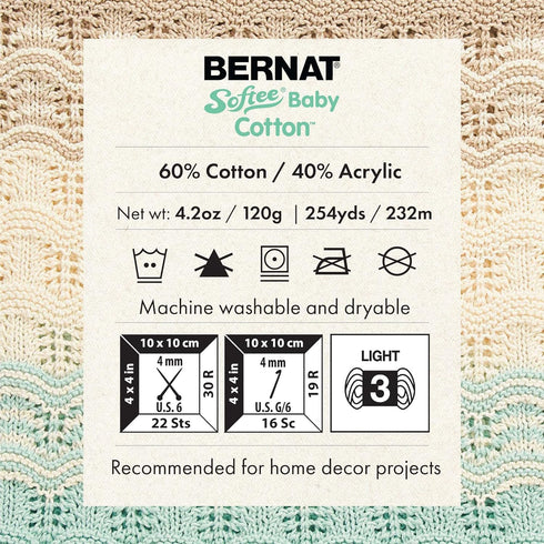 Bernat Softee Baby Cotton YARN, Petal...