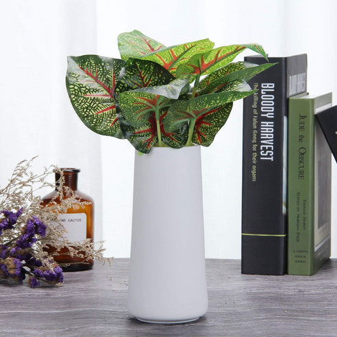 VanEnjoy 8.5" Desktop Minimalist White Ceramic Vases Home Office Decoration Frosting Finish Vase...