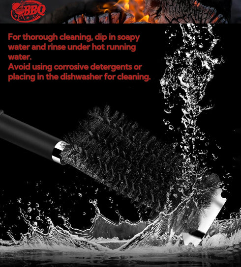 TNTOR Grill Brush with Scraper, 18" Adjustable Handle with Bottle Opener BBQ Grill Brush for Outdoor Grill/Smoker/Gas and Charcoal Grill Cleaning...