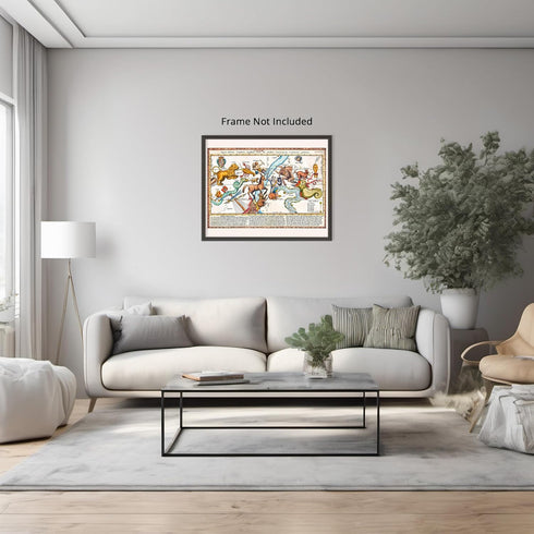 Posterizer 1 pcs-1668 celestial map Figura observat Cometica-Astrology & Zodiac Art-Gift for Steampunk and Astrology Lovers-décor for living room,...