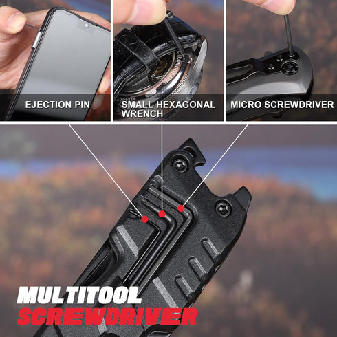 19 In 1 Multitool Pocket Knife - EDC, Outdoor, Camping Gear, Pocket Knife for Men, Brother, Uncle, Grandpa, Cool Gadgets Gifts Idea, Stocking Stuf...