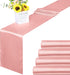 Aneco 4 Pack Satin Table Runner 12 x 108 Inch Long Bright Silk and Smooth Fabric Party Table Runner for Wedding Banquet Party Decoration- Rose Gol...