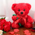 Plush Stuffed Animal Bear with Rose Funny Cute Stuffed Animal Plush Christmas Valentine's Day Gifts for Kids Toddler Girlfriend Mother's Day,11.8 ...