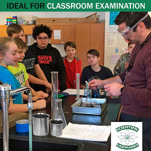 Stainless Steel Beaker with Rim - Low-Form Beakers for Science - Industrial-Grade Chemistry Lab Equipment, High Heat Tolerance - Scientific Labora...