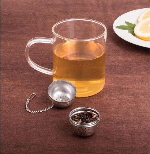 HIC Loose Tea Leaf Tea Strainer and Herbal Infuser, 18/8 Stainless Steel, Pierced Tea Ball, 1.75-Inch...