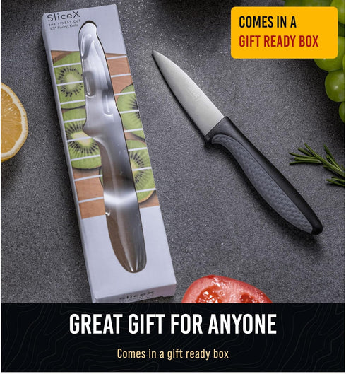 Slicex Regular Paring Knife for Kitchen - Sharp 3.5" (Inch) Fruit Knife for Precise Cutting - Small Pairing Knife Ideal for Peeling and Slicing - ...