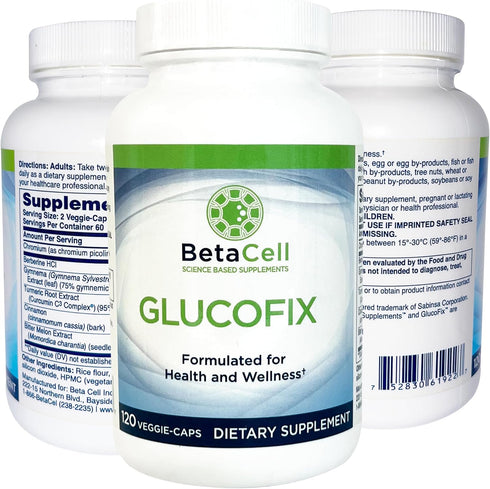 Glucofix - Berberine Supplement - Herbal Supplement with Cinnamon, Gymnema, Berberine, Bitter Melon, and Turmeric - 120 Capsules...