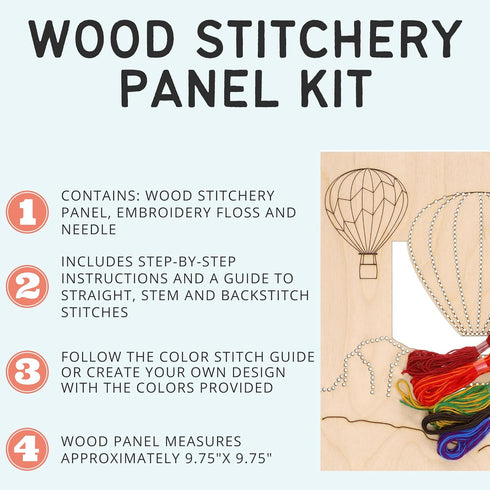 LEISURE ARTS Wood Stitched String Art Kit with Hot Air Balloon - Adult or Kids Craft - Craft Kits for Teens - String Art kit for Adults - 3D Strin...