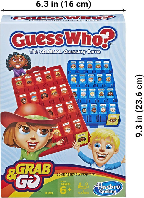 Hasbro Gaming Unisex-Adult Grab and Go Guess Who Game, Multicoloured, One Size...