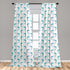 Ambesonne Sea Animals Window Curtains, Aqua Watercolor Art Dolphin Ocean Playful Marine Underwater Theme, Lightweight Decor 2-Panel Set with Rod P...