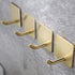 YIGII Adhesive Towel Hooks/Bathroom Hook, Gold Self Adhesive Hooks Heavy Duty Coat Hooks 4-Packs, Non-Punching for Hanging Robes Clothes Hats Stic...