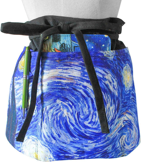 Waitress Serving Apron with 3 Pockets,Half Waist Server Aprons for Waiter,Women...