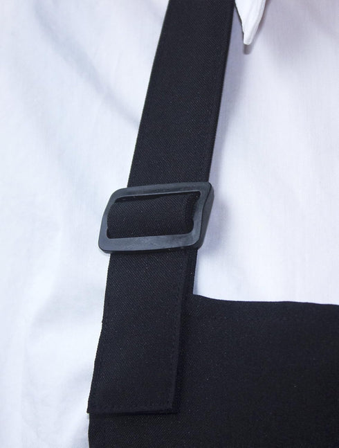 Black Professional Resist Water Adjustable Extra Long Bib Apron 3 Pockets Home Kitchen Garden Restaurant Cafe Bar Pub Bakery for Cooking Chef Bake...